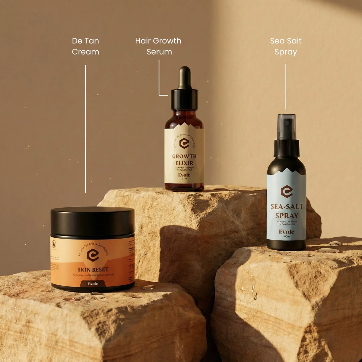 Evole hair and skin care products