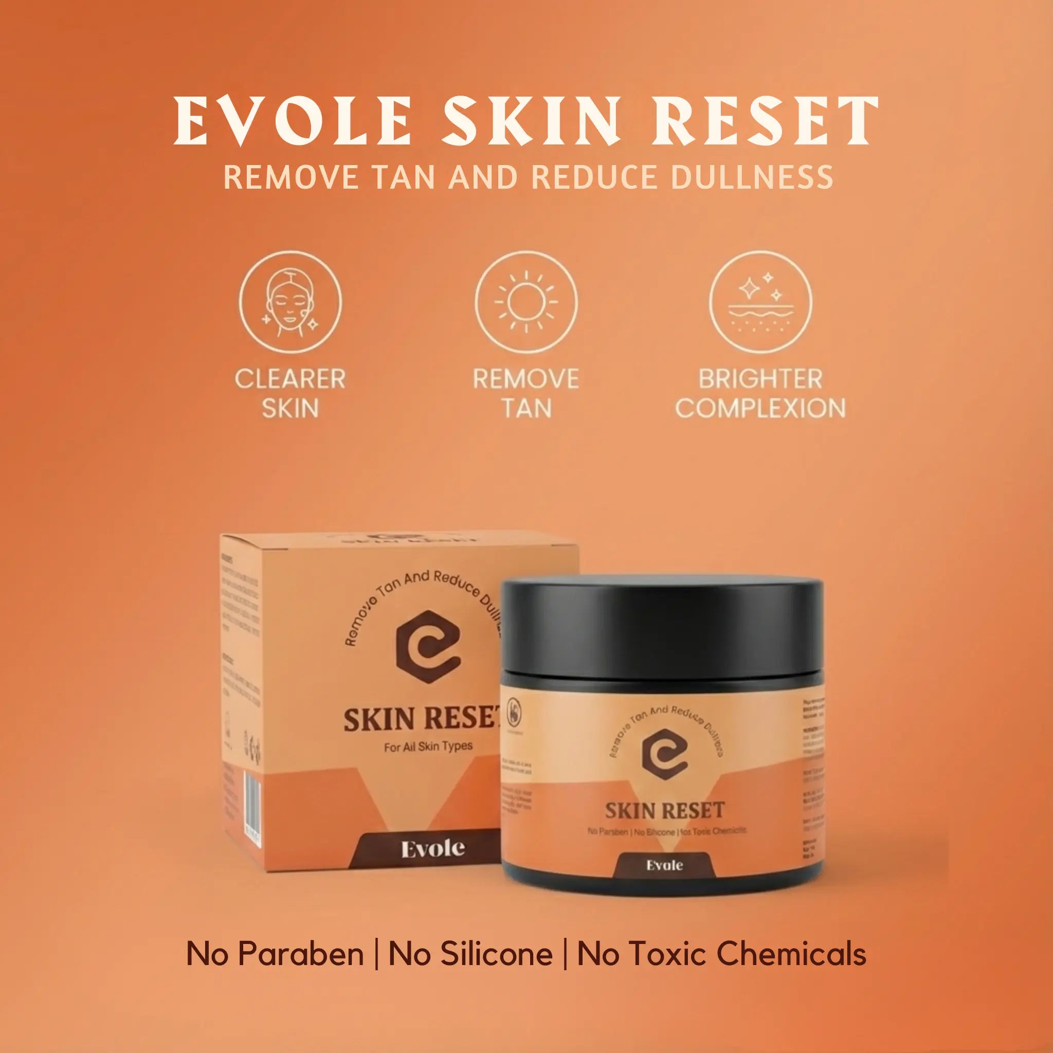 Evole Skin Reset - De Tan Skin Brightening Cream for Men