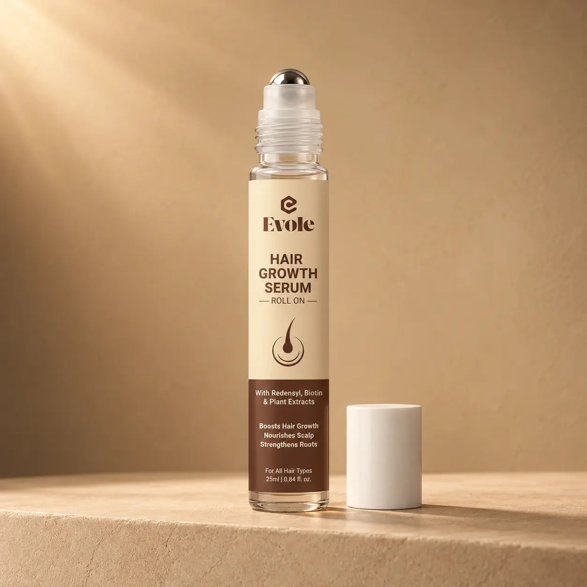 Evole Hair Growth Roll-On | Targeted Scalp Care Serum (25 ml)